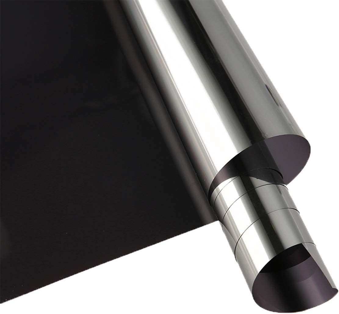 Window Privacy Film Black Silver One Way Mirror Daytime Privacy Reflection Window Tint Anti UV Sun Blocking Glass Protection Film, 60Inch x 66Feet