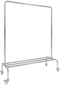 Heavy duty Garment rack Heavy Duty Clothing Racks On Wheels, Silver Stainless Steel Clothes Rail With Shelves, Freestanding Coat Rack For Hanging Clothes, Portable Clothes Organizer For Bedroom ( 80X