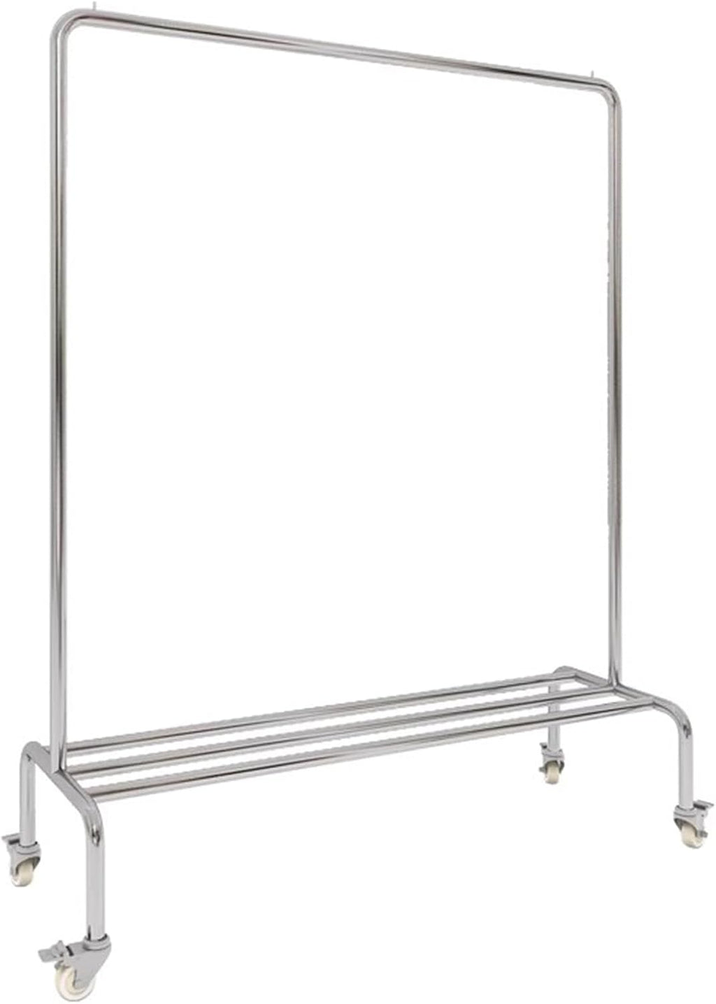 Heavy duty Garment rack Heavy Duty Clothing Racks On Wheels, Silver Stainless Steel Clothes Rail With Shelves, Freestanding Coat Rack For Hanging Clothes, Portable Clothes Organizer For Bedroom ( 100