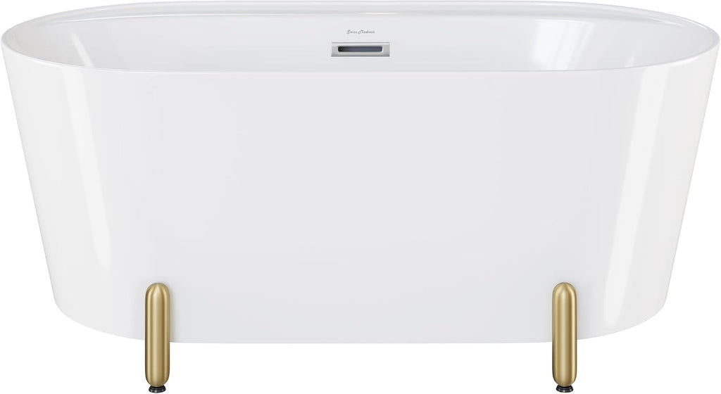 Monaco 59' Freestanding Bathtub with Brushed Gold Stand