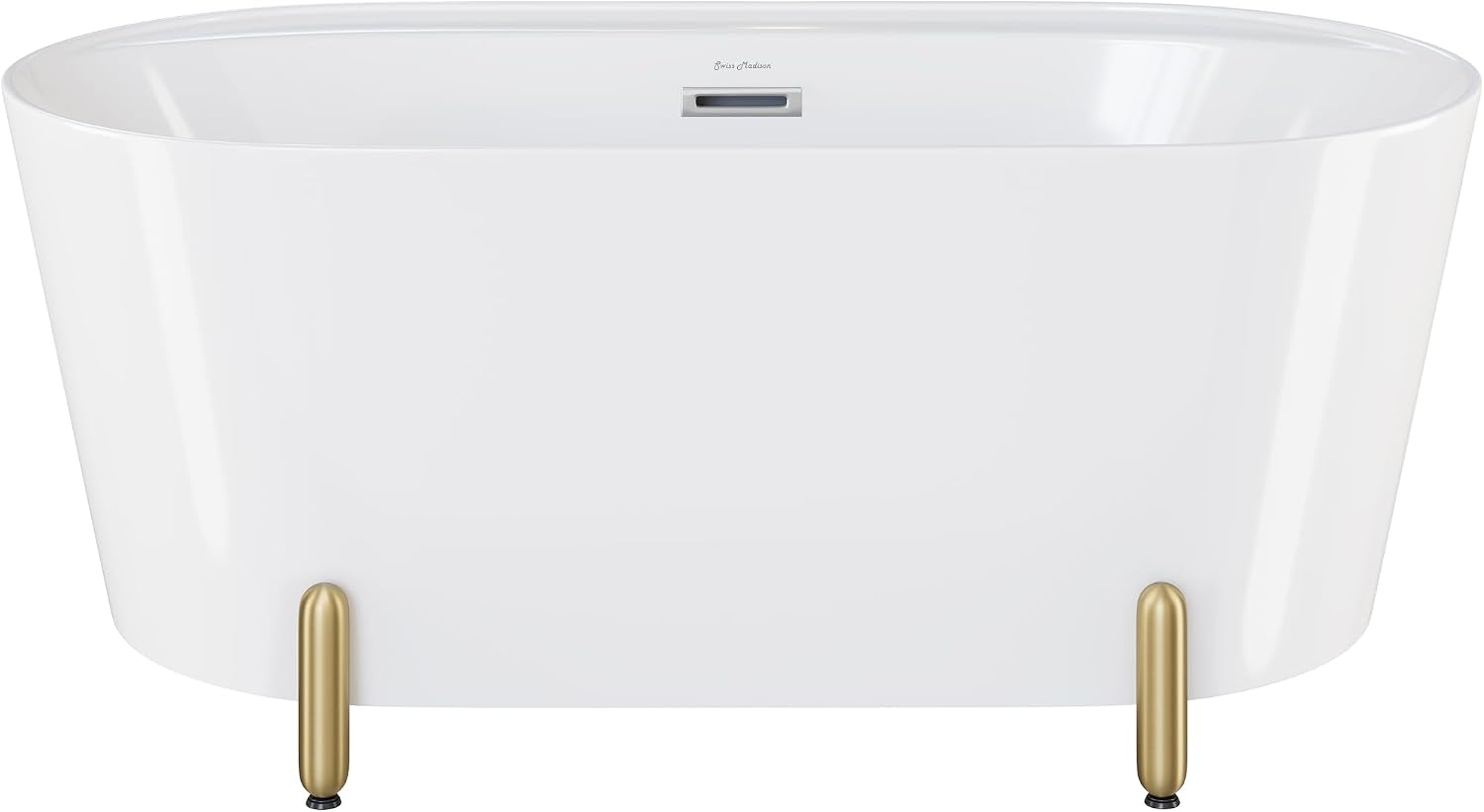 Monaco 59' Freestanding Bathtub with Brushed Gold Stand