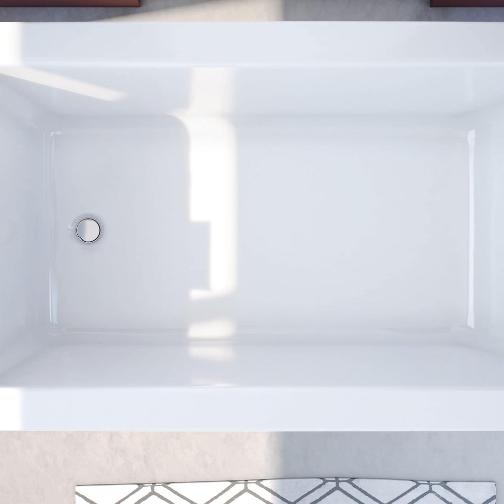 DreamLine Levantine 60 inch L x 23 inch H White Acrylic Freestanding Bathtub