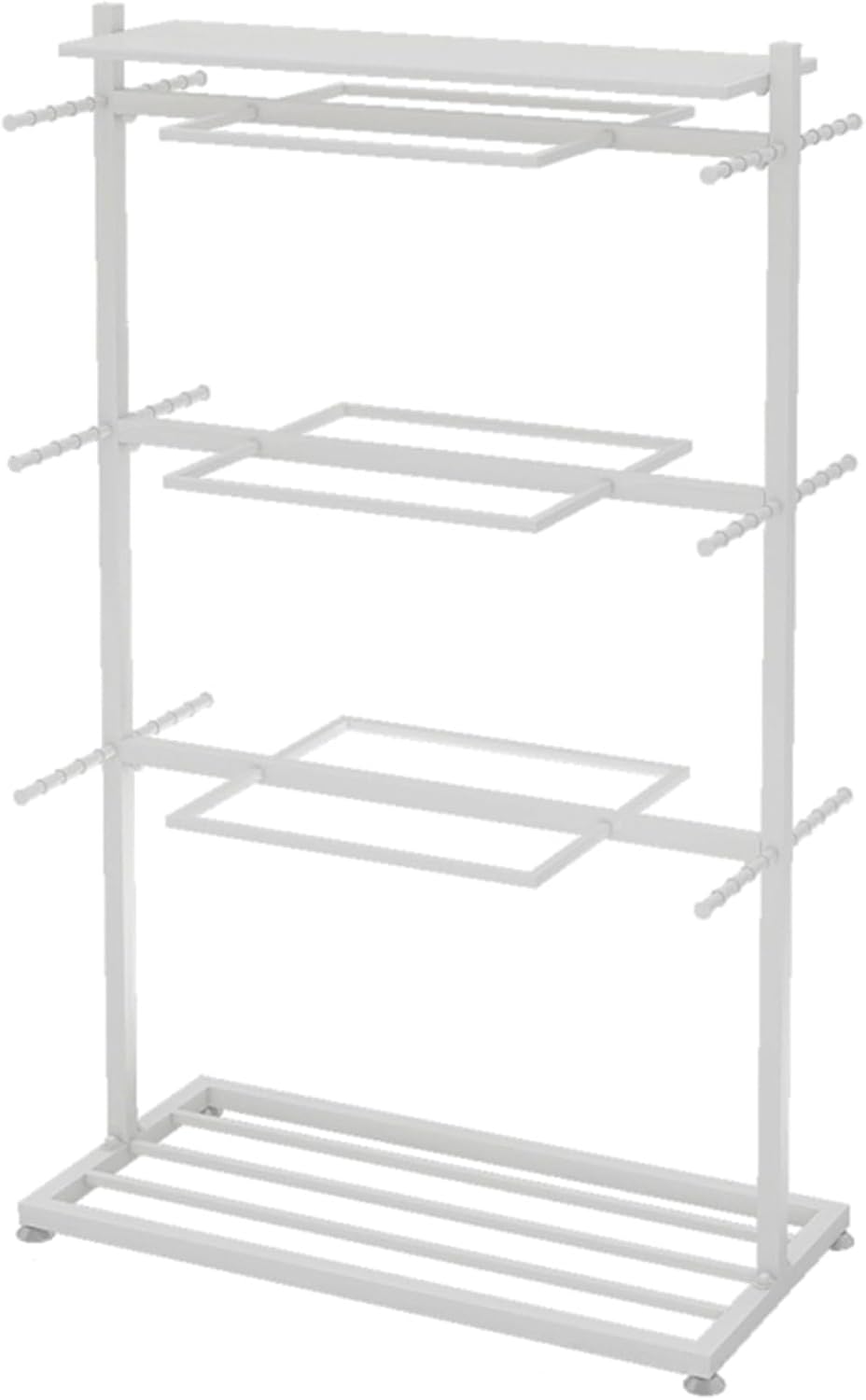 Modern Clothing Store Garment Rack,Commercial Grade Clothes Retail Display Racks,Multipurpose Slippers Socks Underwear Shorts Accessories Storage Shelves,Boutique Organizer(White 80x40x135CM)