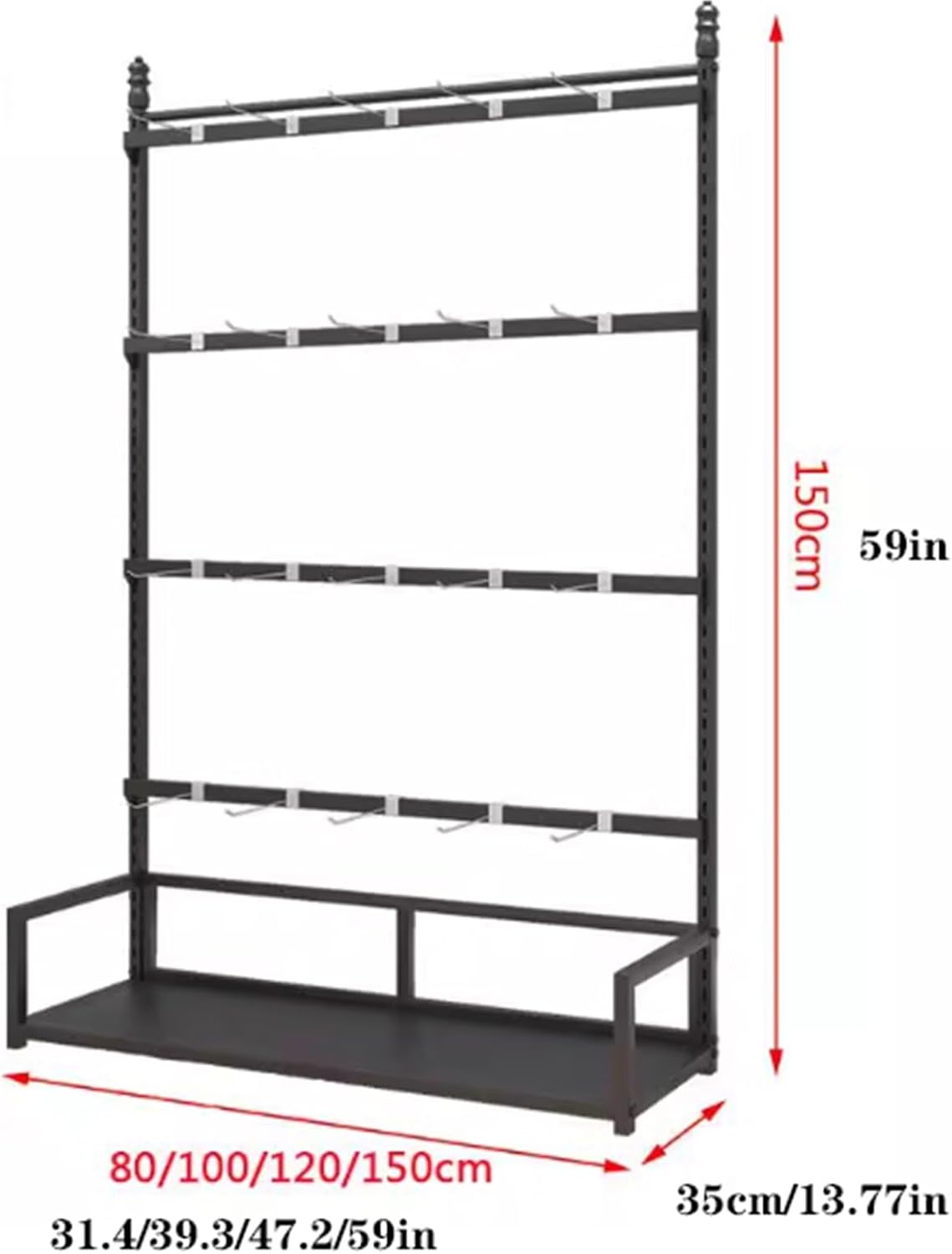 5 Tier Metal Underwear Display Stand, Large Capacity, Lingerie Garment Rack, Retail Sock Show shelves, Commercial Clothing Store Shelf, for Bras, Shorts, Hats(Black,80 * 35 * 135cm)