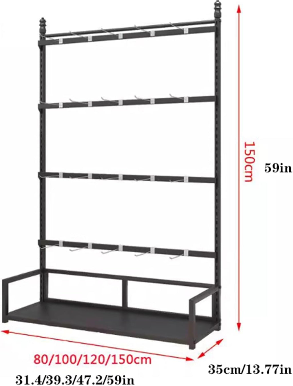 Metal Underwear Display Stand, Large Capacity, Lingerie Garment Rack, Retail Sock Show shelves, Commercial Clothing Store Shelf, for Bras, Shorts, Hats, 80/100/120cm(Black,80 * 35 * 135cm)