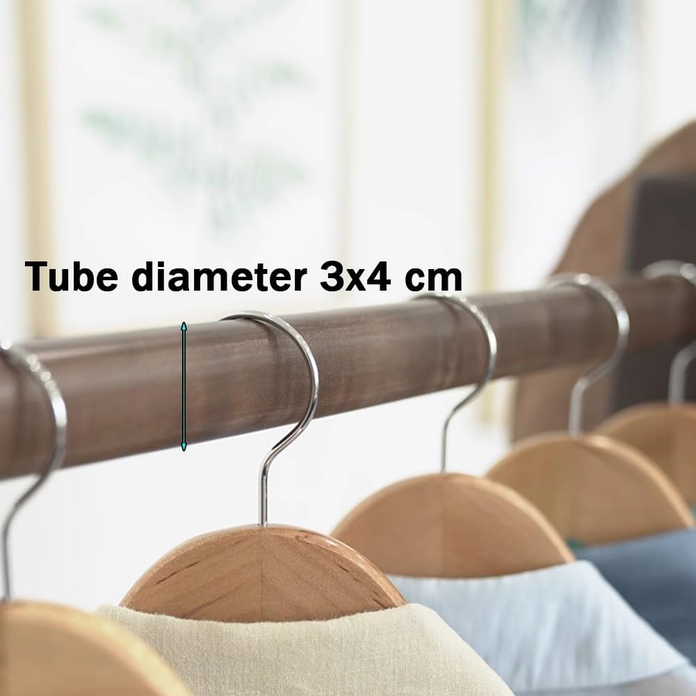 Vintage Wood Clothing Rack for Hanging Clothes, 60kg Capacity Freestanding A-frame Garment Rack for Bedroom, Guest Room, Entryway(62 x 47 x 140 cm)