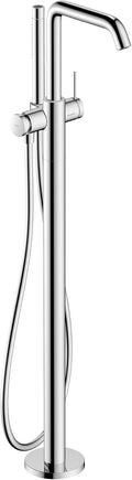 hansgrohe Tecturis S 1-Handle 39-inch Tall Freestanding Bathtub Faucet with Handshower in Chrome, 73440001