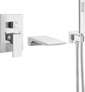 Aolemi Wall Mount Bathtub Faucet,Tub Faucet Set Waterfall Wall Mounted Tub Filler with Handheld Sprayer Single Handle,Polish Chrome