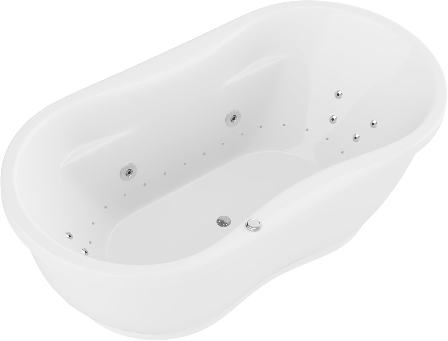 ANZZI Freestanding Tub 36' x 71', Whirlpool and Air Bath Tub in White, Aromatherapy, Whirpool Jetted, 6 ft., Lori Series (FT-AZ102)
