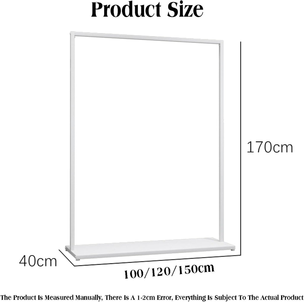 Clothes Organizer,Freestanding Garment Rack with 1 Tier Storage Shelves,Easy Assembly for Hanging(100x40x170cm)