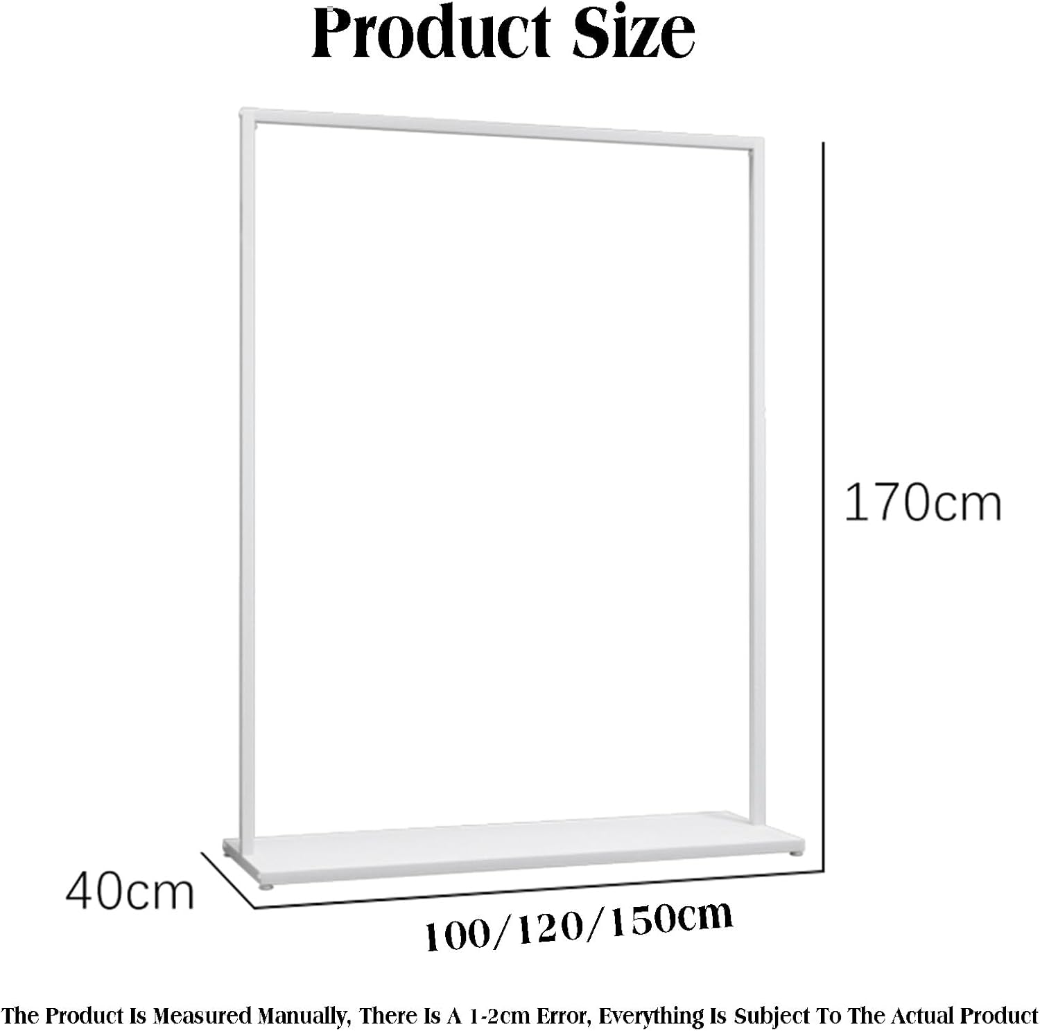 Clothes Organizer,Freestanding Garment Rack with 1 Tier Storage Shelves,Easy Assembly for Hanging(100x40x170cm)
