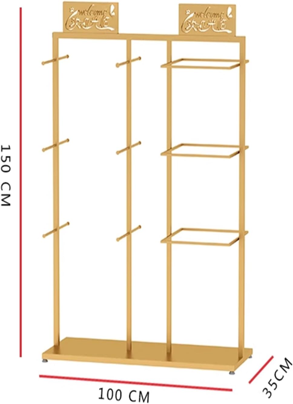 Clothing Store Garment Rack Boutique Lingerie Stand,3-layer Nakajima Rack Bra Shorts Display Storage Rack, Coat Rack Stand, Underwear Display Stands,Commercial Shelves for Socks Scarves Storage, gold