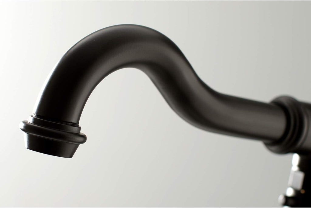 Kingston Brass KS7130ABL English Country Freestanding Tub Faucet with Hand Shower, Matte Black