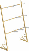 Lingerie Garment Rack, Metal, Underwear Sock Display Stand with Hooks, Retail Display Clothes Rod, for Bras, Shorts, Socks, Hats, 60/80/100/120cm(Gold,80 * 35 * 130cm)