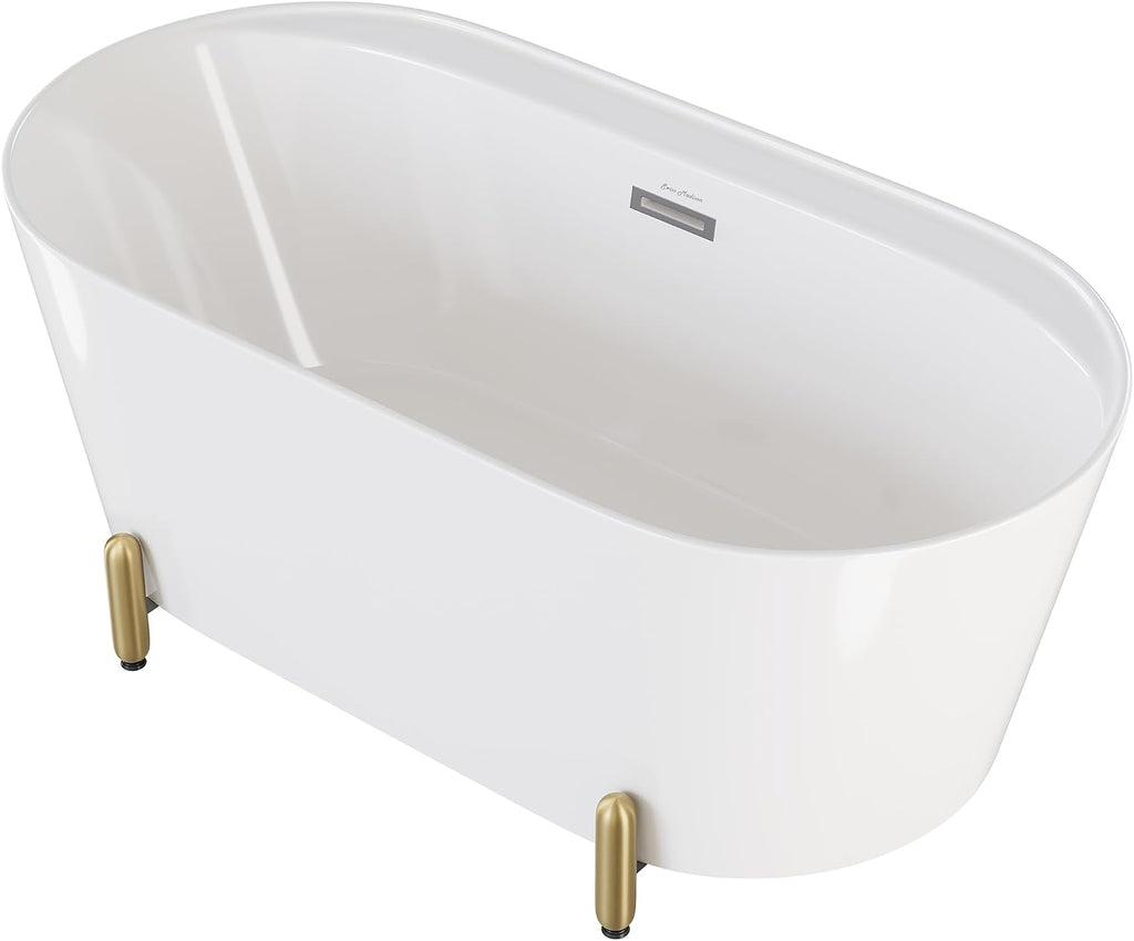 Monaco 59' Freestanding Bathtub with Brushed Gold Stand