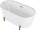 Monaco 59' Freestanding Bathtub with Brushed Gold Stand