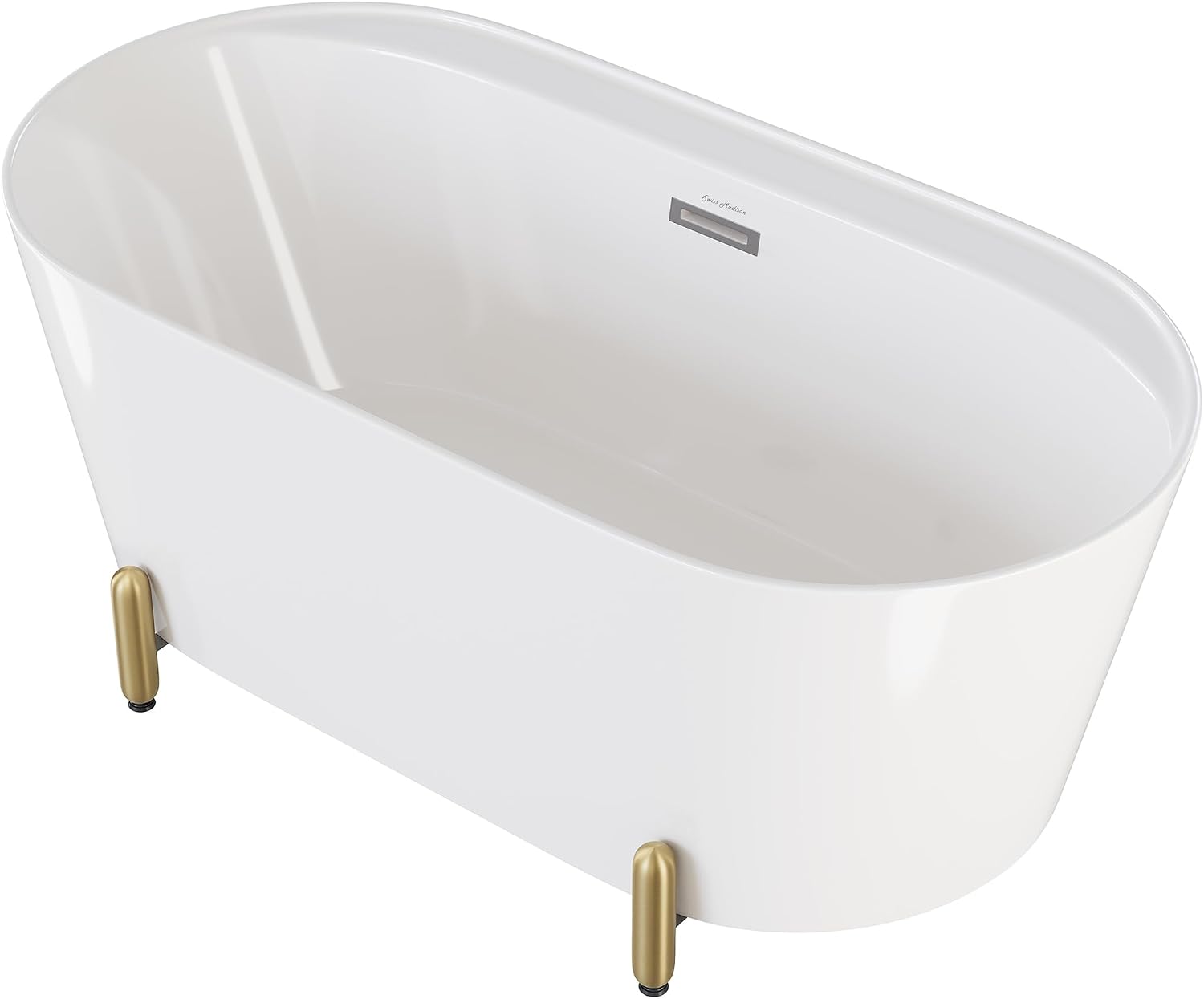 Monaco 59' Freestanding Bathtub with Brushed Gold Stand