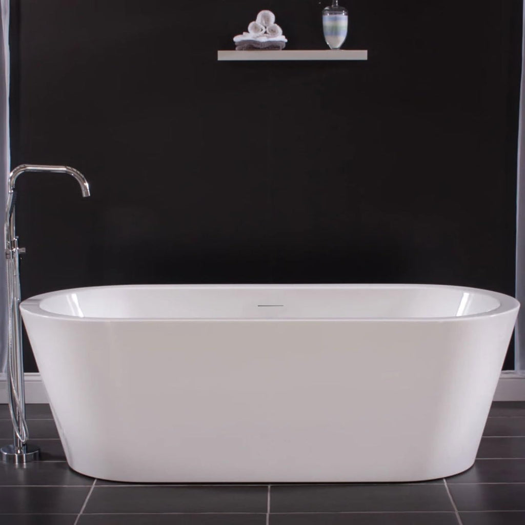 Miseno MNO7132SFSO 71' Free Standing Acrylic Soaking Tub with Center Drain - White