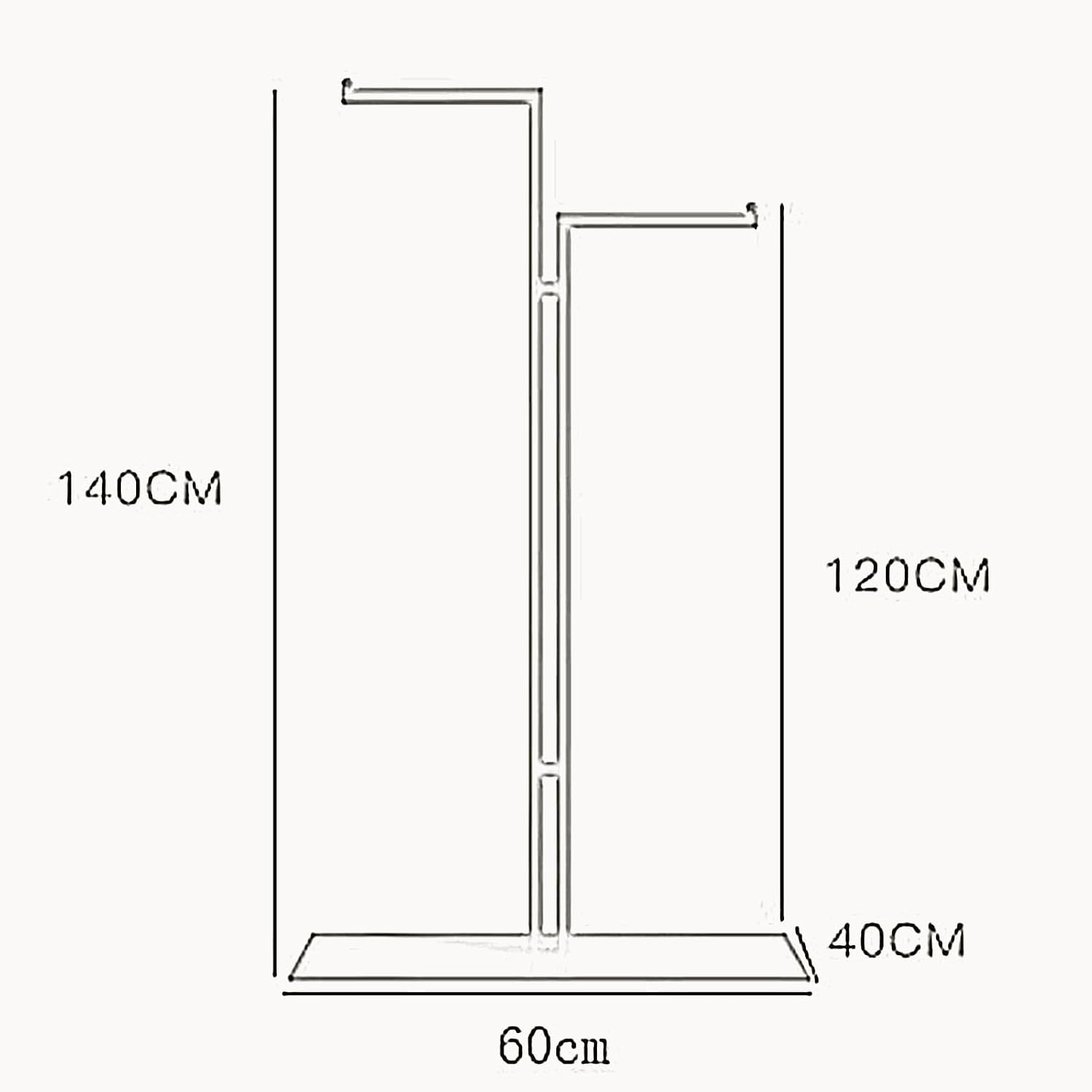 Heavy Duty Garment Rack Double Rod Clothing Rack for Hanging Clothes, Freestanding Clothes Display Rack for Boutique, Heavy Duty Metal Clothes Rail for Bedroom, Space Saving Coat Rack (Black)