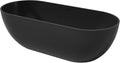 69' Freestanding Solid Surface Bathtub, Matte Black | Resin Stone, Modern Design Stand Alone Tub with Drain, Free Stand SoakIng Tub