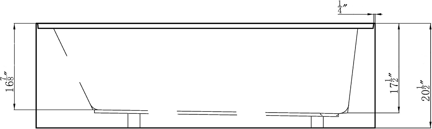 Carver Tubs - ALL6636 - Modern Acrylic Fiberglass Alcove Soaking Bathtub - Rectangular Water Massage Bathtub - White Rectangle Tub W/Left Chrome Drain - Deep Relaxing Soak - 66' L x 36' W x 20.5' H