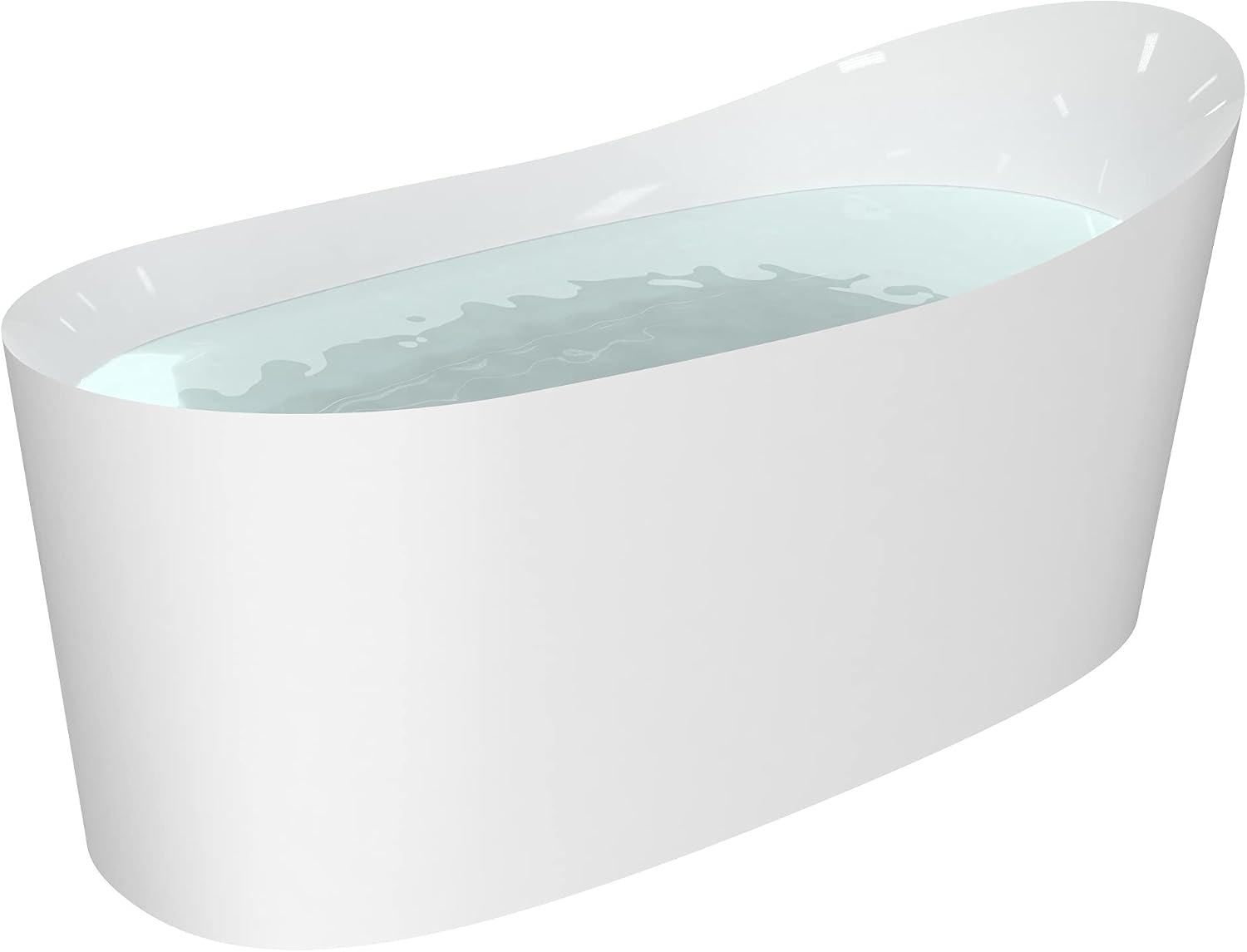 HEATGENE 62 Inches Acrylic Freestanding Bathtub Contemporary Soaking Tub Modern Bathtub Easy to Install UPC Certified Drain & Overflow Assembly Included