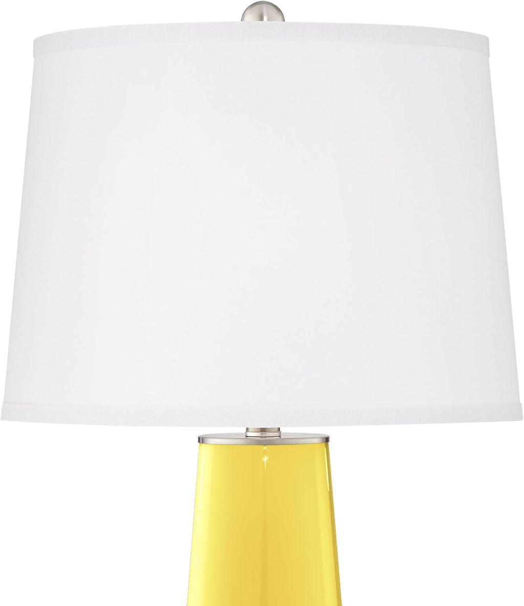 Color + Plus Leo 29 1/2' Modern Lemon Twist Yellow Table Lamps Set of 2