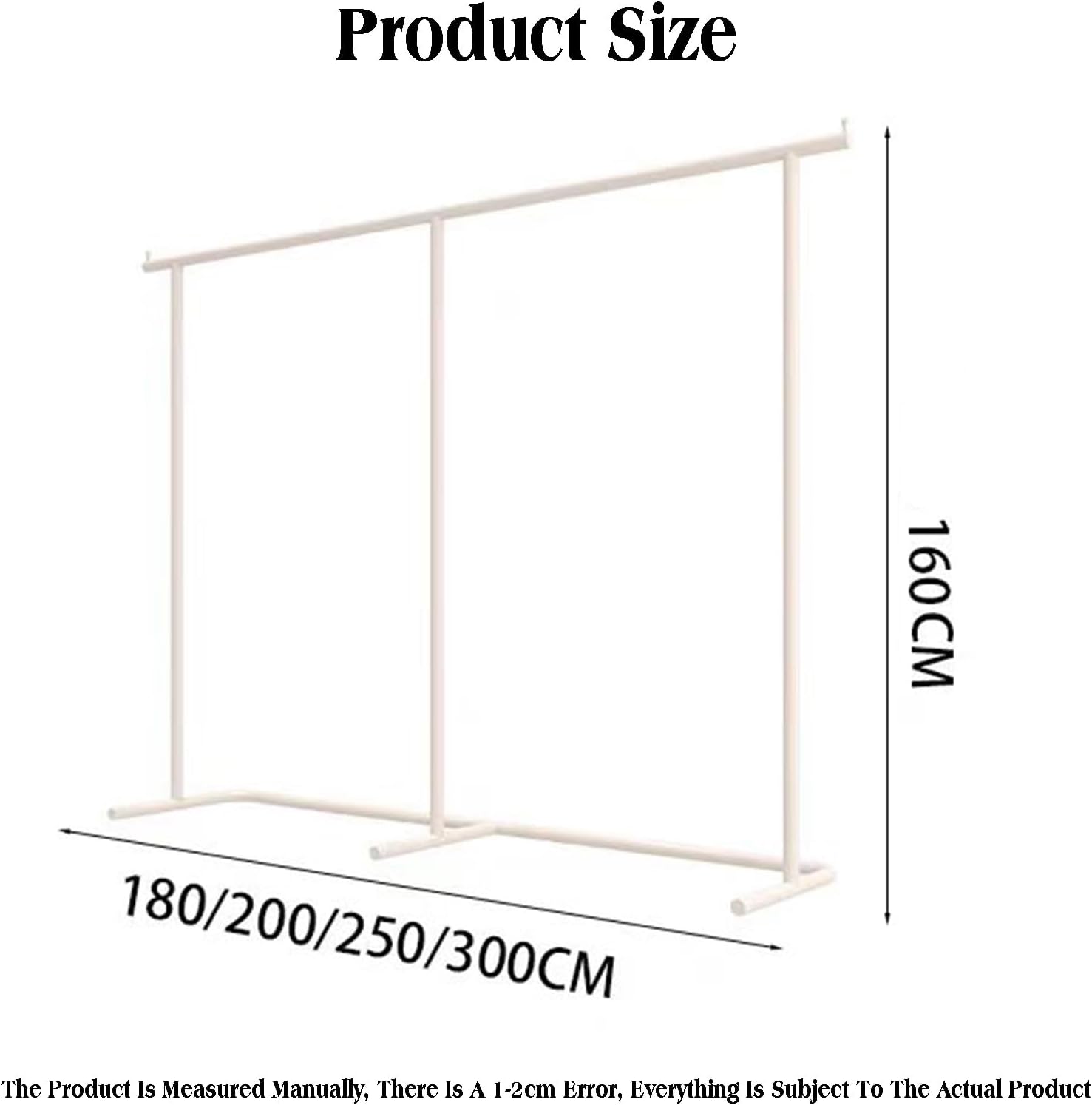 Single Arm Clothes Rack,Freestanding Garment Heavy Duty,Large Load Capacity for Retail And Home Storage(180x160cm)