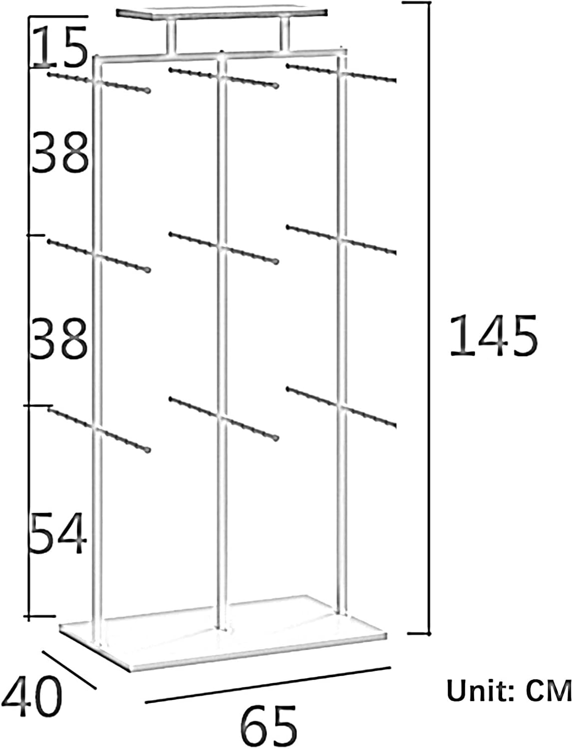 Boutique Underwear Metal Display Racks, Freestanding Clothing Store Commercial Shelves, Multifunctional Lingerie Slippers Shorts Swimwear Scarves Gloves Storage Hanger (Color : Black, Size