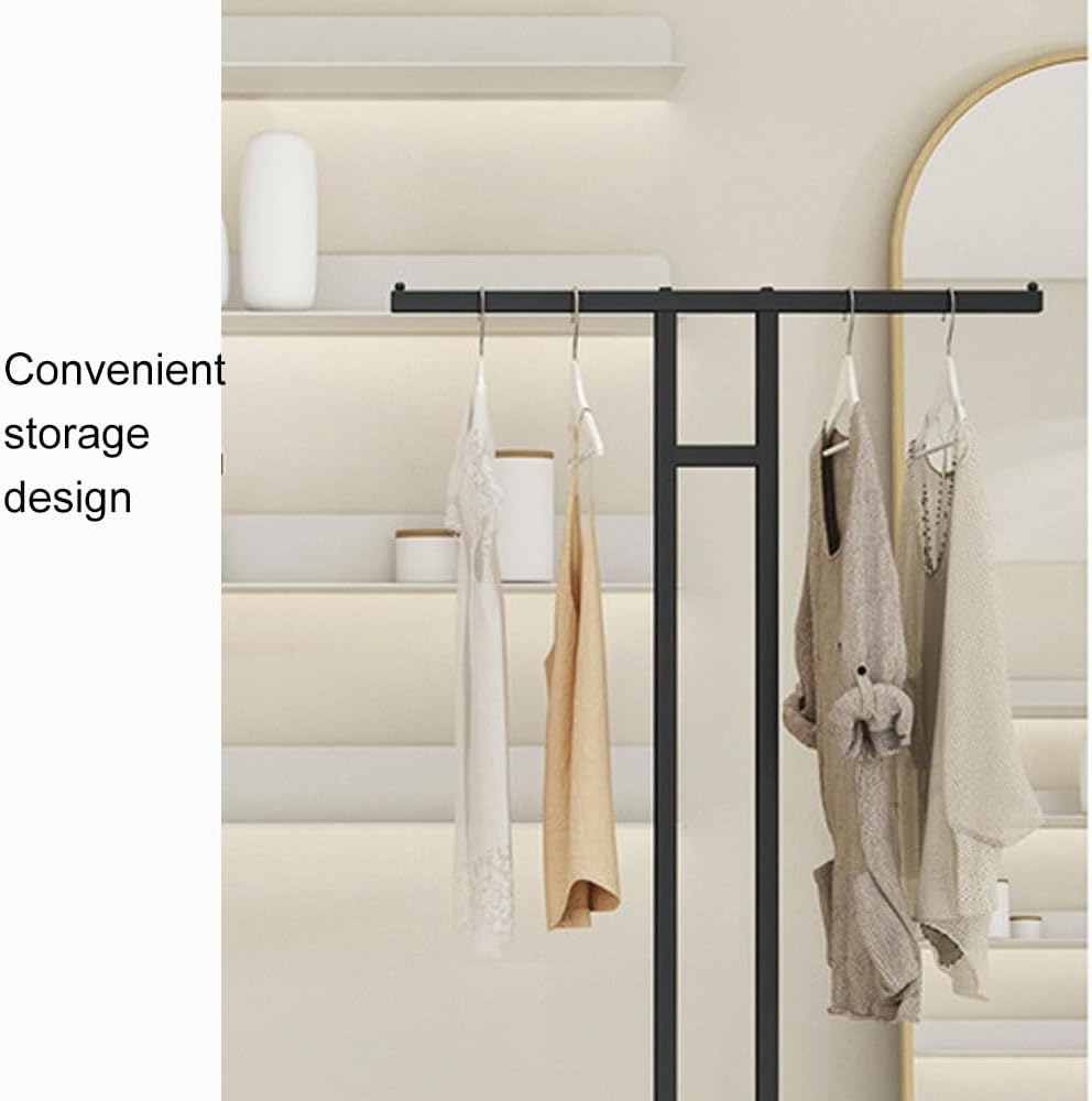 Portable Clothes Rack, Retail Display Clothing Racks, Metal Garment Rack, Simple Heavy Duty Clothes Rack, Freestanding Clothes Drying Rack for Commercial, Home Decor(150cm/59.1in)