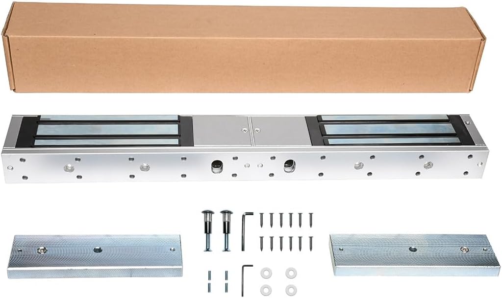 Dual Door Magnetic Lock 1200lbs Holding Force Electromagnetic Lock 12V Fail Safe for Double Door Access Control System