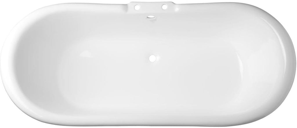 Signature Hardware 312540 Lena 72' Cast Iron Soaking Clawfoot Tub with Pre-Drilled Overflow Hole