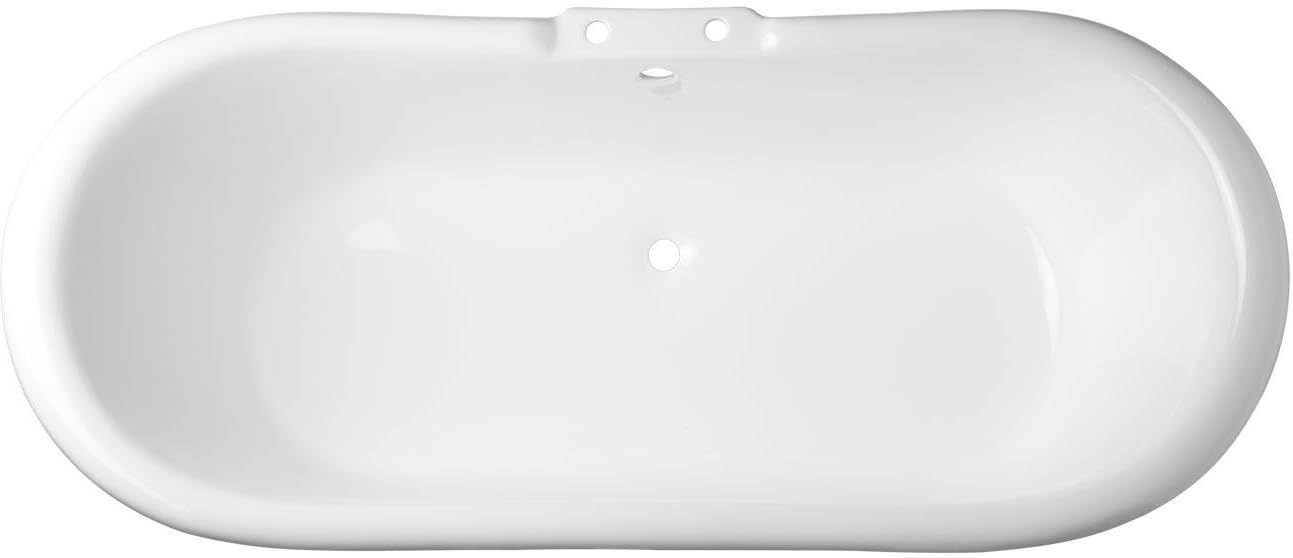 Signature Hardware 312540 Lena 72' Cast Iron Soaking Clawfoot Tub with Pre-Drilled Overflow Hole