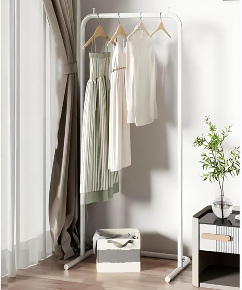 Freestanding Heavy Duty Clothing Garment Rack, Metal Clothing Rack, Large Clothing Rack for Hanging Clothes, Easy Assembly, for Entryway, Living Room, Bedroom(White,40x40x130cm)