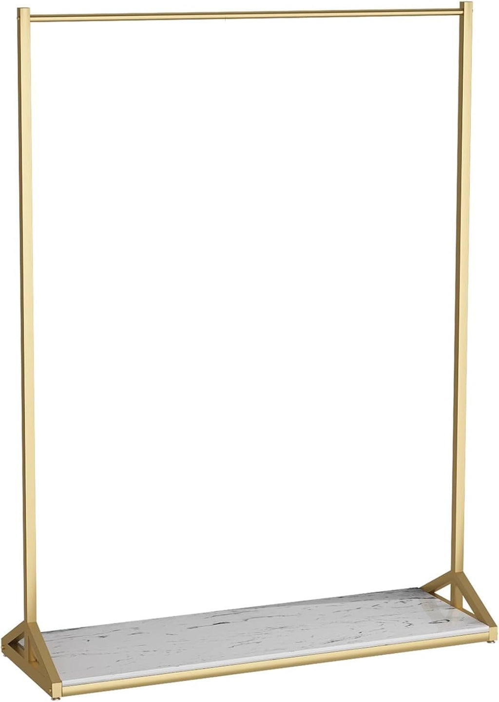 Gold Metal Clothing Rack for Hanging Clothes,Garment Rack Heavy Duty Clothes Rack Load 260 LBS, Freestanding Closet Organizer for Bedroom and Living Room, Large Capacity Coat Rack(120X40X160CM)