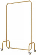 Heavy Duty Coat Rack, Garment rack Commercial Clothes Rack On Wheels, Rolling Clothing Rack For Hanging Clothes, Heavy Duty Clothes Rail For Bedroom And Living Room, 280 Lb Load Capacity, Gold ( 80X4
