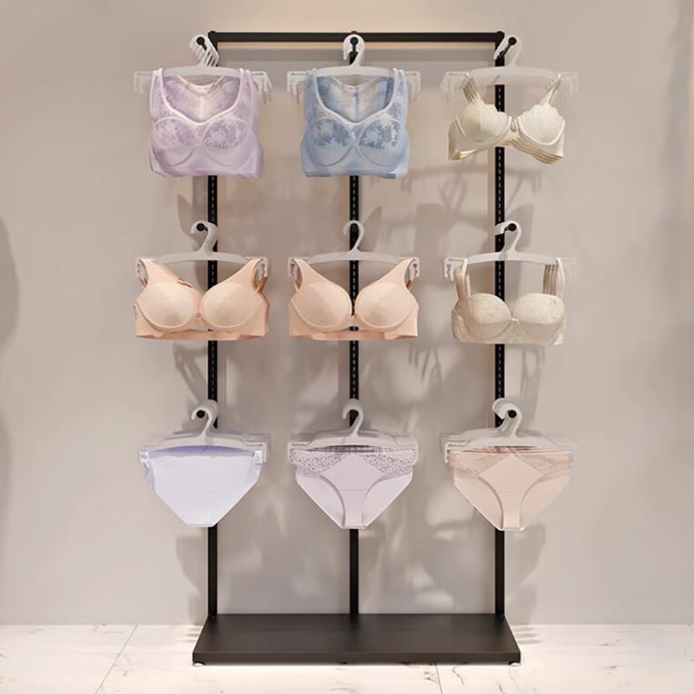 WIGING Freestanding Garment Rack Display Stand, Multifunctional Lingerie Slippers Shorts Swimwear Scarves Gloves Storage Hanger for Malls/Showroom/Retail Store (Color : White, Size : 65x40x135cm)