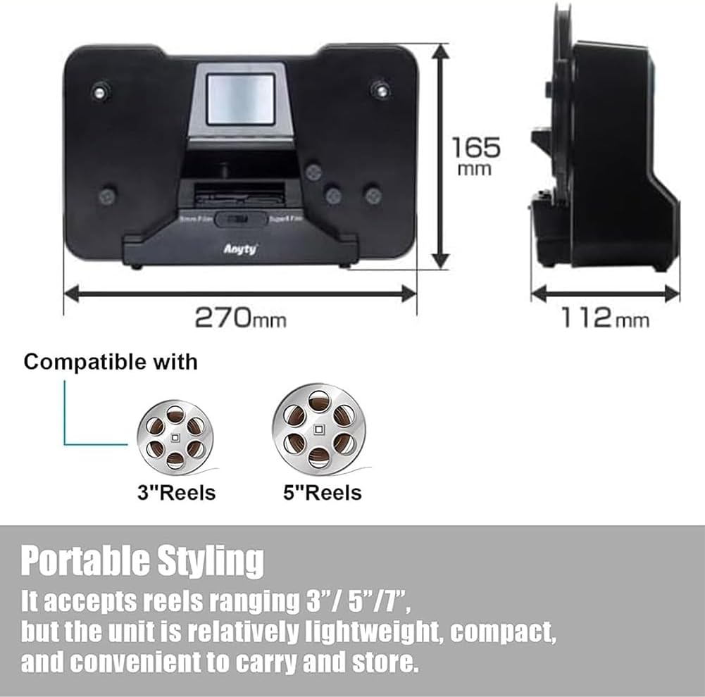 Digital Film & Slide Scanner, 8Mm and Super 8 Film Digitizer Converter, Digital Negatives Film and Digitizer, Scanner Converts Film Frame
