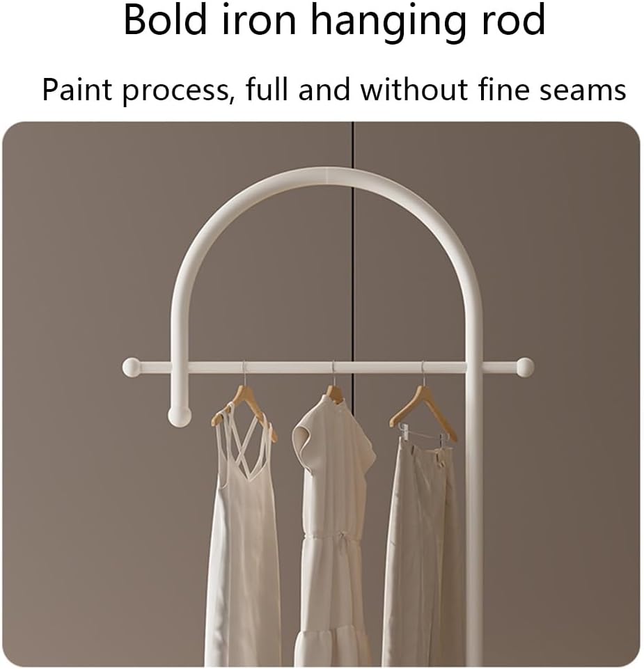 Modern Industrial Clothes Rack with Shelf, Floor-Standing Garment Rack, Marble Countertops, Heavy Duty Freestanding Coat Rack for Boutiquem, Office(Black)