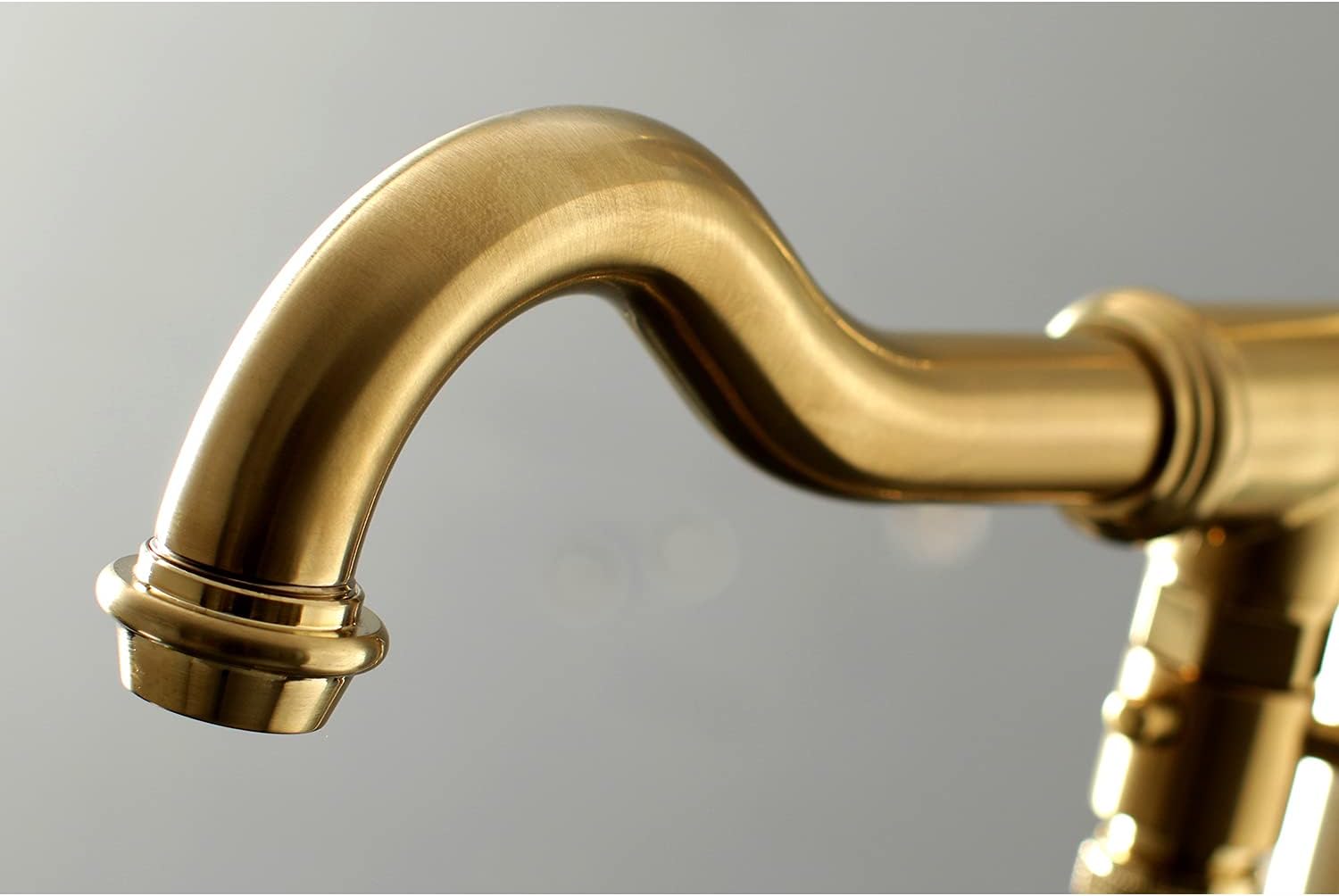 Kingston Brass KS7137ABL Freestanding Roman Tub Filler With Hand Shower, Brushed Brass