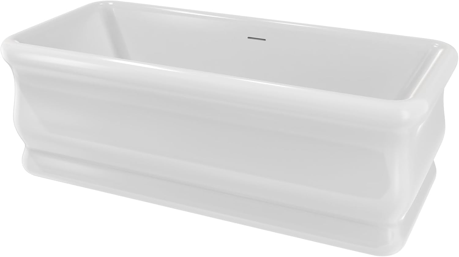 Crest 70-7/8 in. L x 32-2/3 in. W x 23-5/8 in. H Freestanding Acrylic Bathtub, Matte Black Drain
