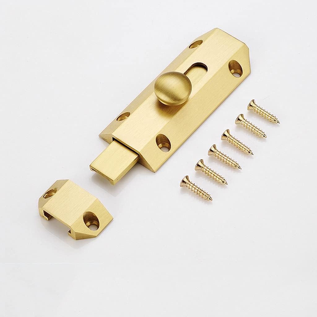 JSEIAJB Top Selling Brass Doors Slide Latch Lock Bolt Barrel Home Gate Safety Hardware Screws Bathroom(Laskine)
