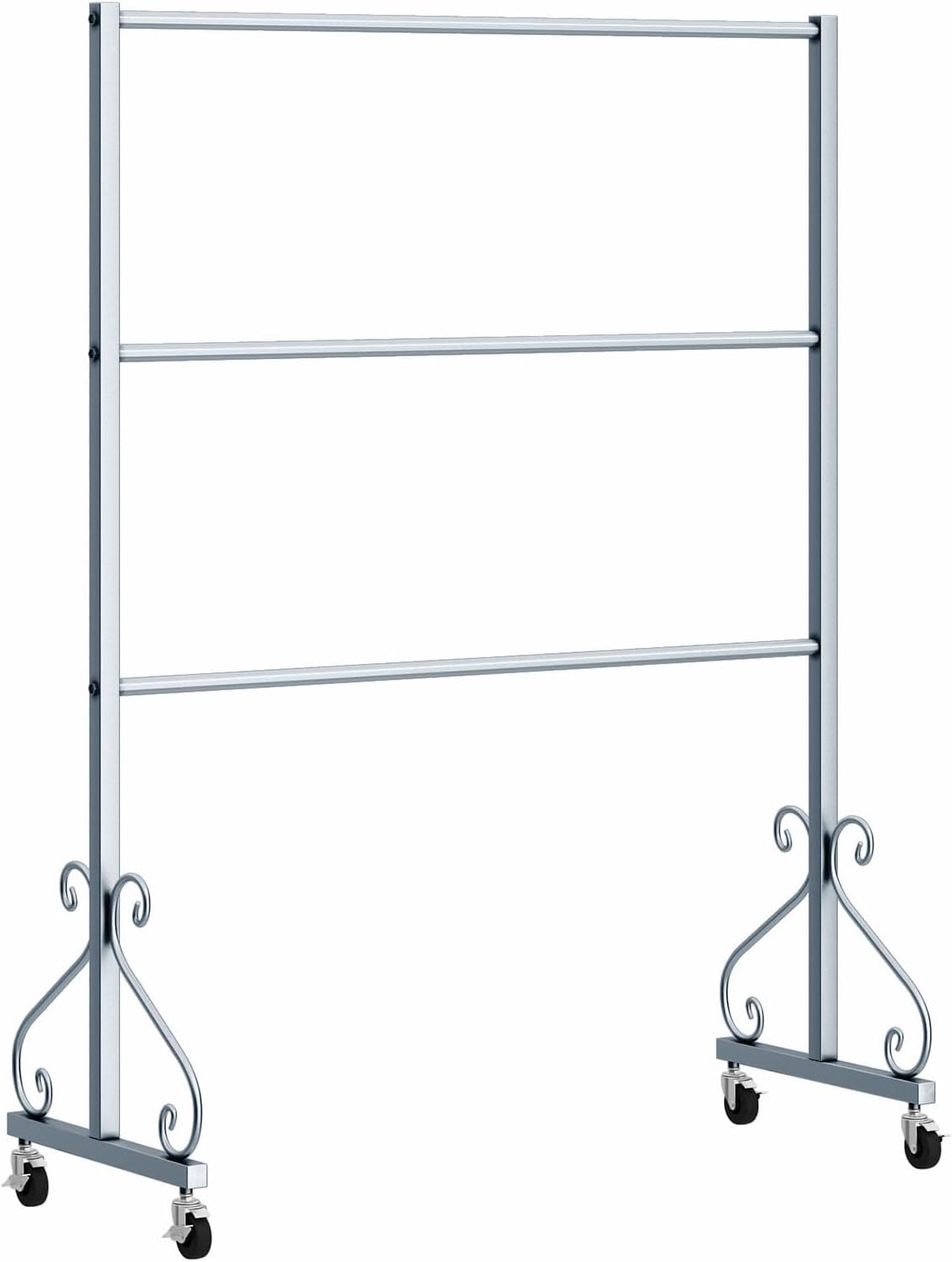 Scarf Display Rack,Freestanding Underwear Rack Clothing Store Scarf Storage Organizer Rack, Retail Store Panty Shorts Bra Hijab Silk Shawl Display Stand with Wh，Silvery Length 100CM