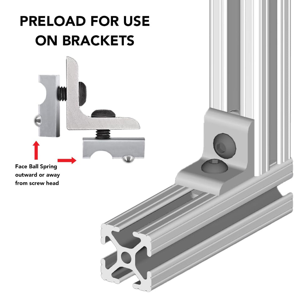 8020, 13034, 15 40 Series M8 x 1.25 Steel Self Aligning Roll in T-Nut with Ball Spring - T Slot Accessories for 80/20 Aluminum Extrusion - Hardware Nuts (500 Pack)