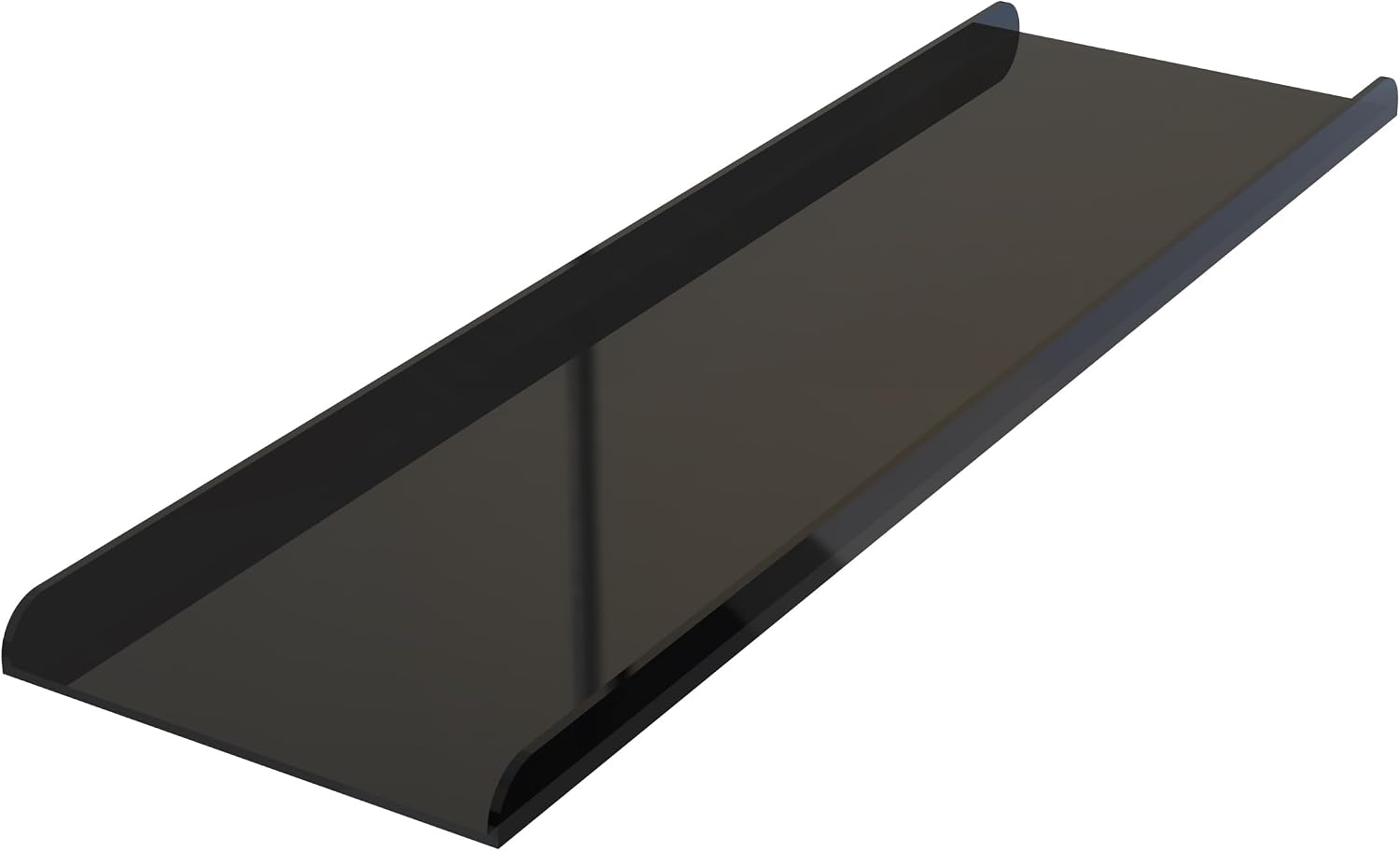 59' Premium Solid Surface Freestanding Bathtub With Black Acrylic Shelf, Modern Soaking Deep Stone Resin Tub with Overflow and Pop-up Drain