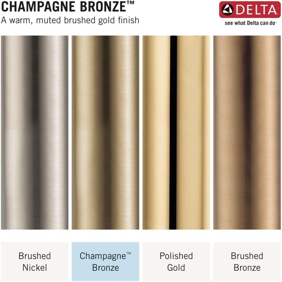 Delta Faucet Tetra Floor-Mount Freestanding Tub Filler with Hand Held Shower, Gold Tub Faucet, Lumicoat Champagne Bronze T4789-CZ-PR-LHP-FL (Valve and Handle Not Included)