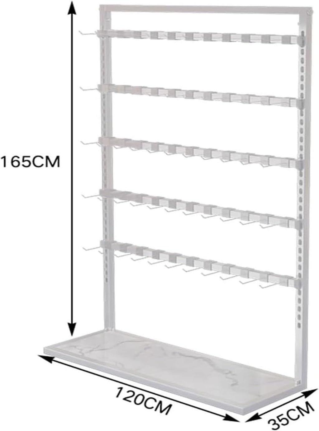 Clothes Rail Garment Rack Floor-Standing Bra Rack, Double Sided Underwear Panty Shorts Display Stand, Boutiques Clothing Retail Store Freestanding Metal Storage,White-80x35x135cm
