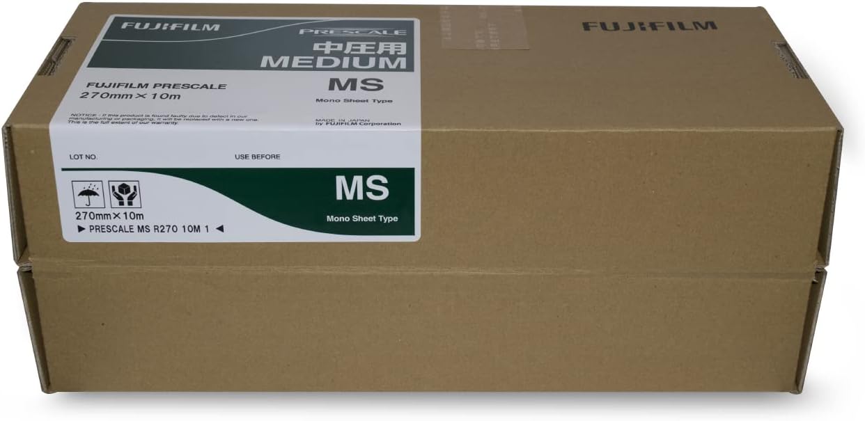 Fujifilm Prescale Medium Pressure (MS) – Surface Pressure Mapping - Pressure Indicating Film - Tactile Sensor - Pressure Range 1,400-7,100 PSI; 32.8 ft x 10.6 in. Film Roll