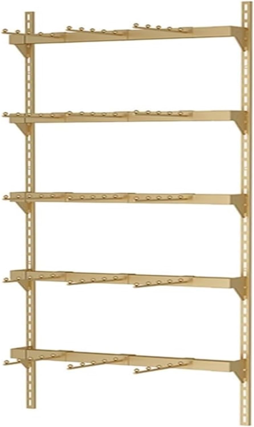 Clothes Rail Garment Rack 5 Tiers Wall Mounted Underwear Store Bra Display Rack, Socks Organizer Display Stand, Metal Storage Rack for Retail Stores/Farmers Markets(Go