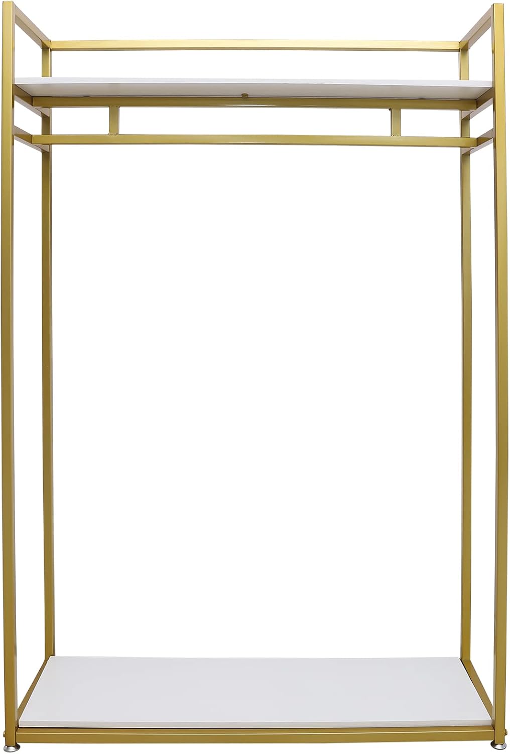 Gold Clothes Rack, Metal Freestanding Garment Rack Clothes Display Storage Stand Wardrobe Closet for Hanging Clothes Heavy Duty Garment Rack for Bedroom Closet Clothes Or Retail